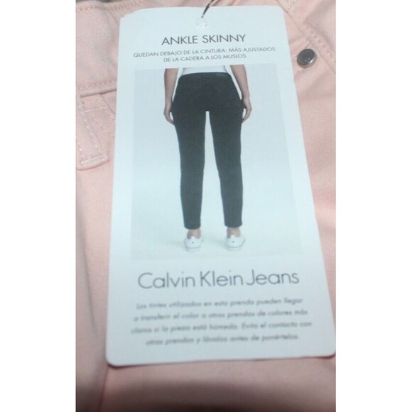 New Women Calvin Klein Ankle Skinny Pink Jeans Size 8 - Picture 7 of 7